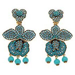 Heidi Daus BRAZILIAN BEAUTIES Crystal Orchid Flower Clip On Earrings